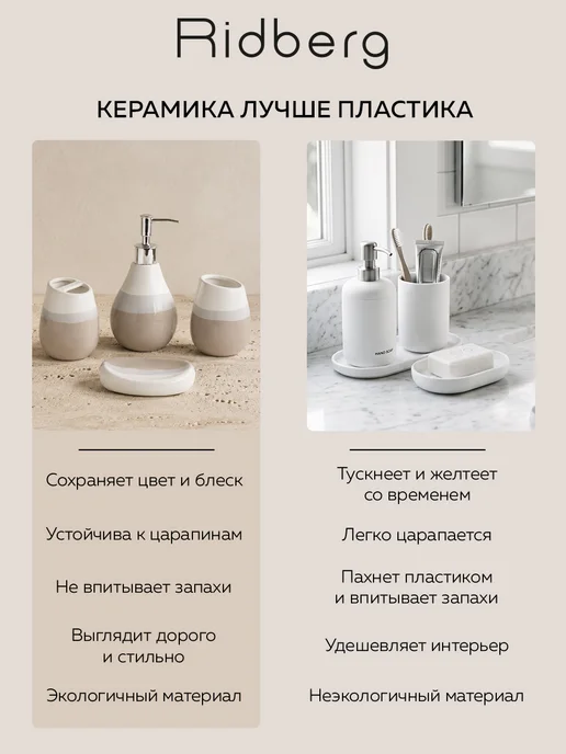 Ridberg Набор для ванной 4 в 1, белый, фото 4