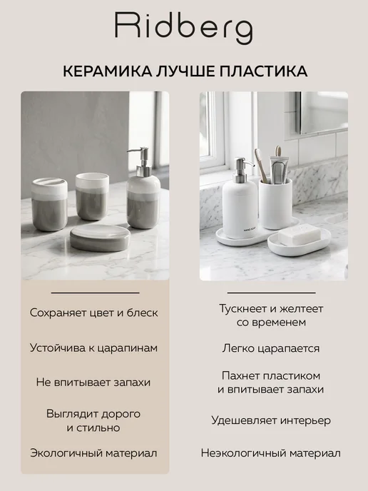 Ridberg Набор для ванной 4 в 1, голубой, фото 4
