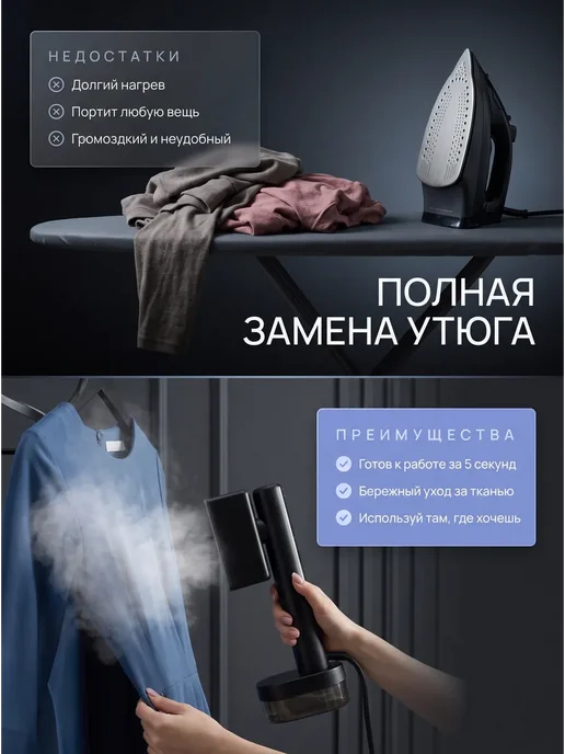 Zoiten Отпариватель ручной для одежды мощный, вариант, фото 4