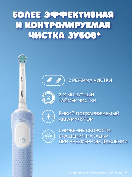Oral-B Детская электрическая зубная щётка Vitality Pro Kids, голубой, фото 6