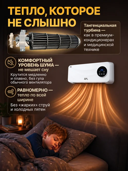 BPL Настенный обогреватель электрический с терморегулятором, черный, фото 2