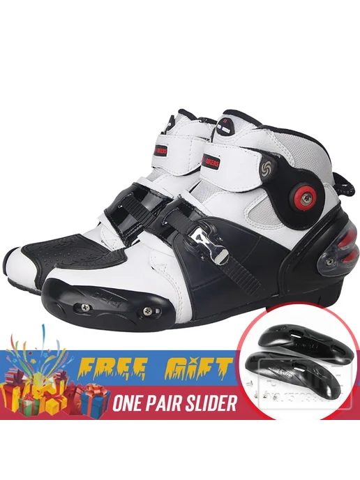 Pro-Biker НОВЫЕ Короткие мотоботинки для гонок, защитные ботинки для н, красный, фото 2