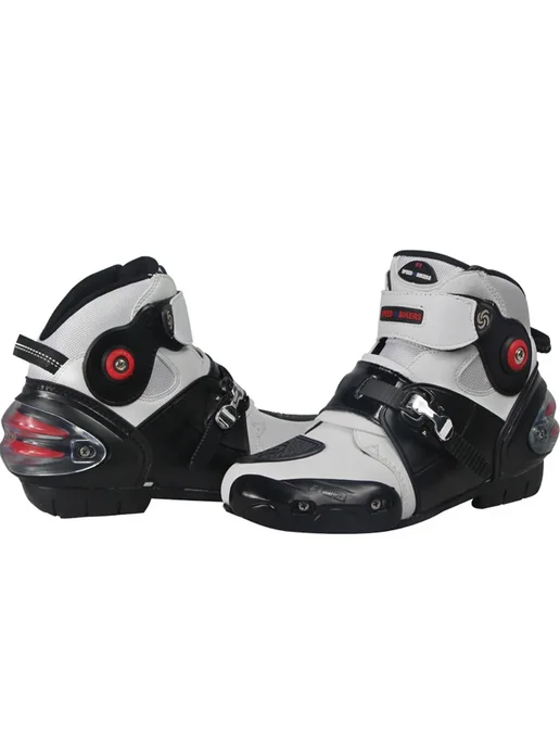 Pro-Biker НОВЫЕ Короткие мотоботинки для гонок, защитные ботинки для н, красный, фото 3