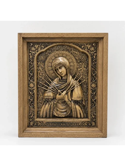 Резная икона «Пётр и Феврония Муромские», 20×26 см, коричневый, фото 2
