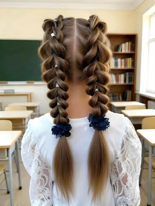 Ярче радуги Резинки для волос школьные набор, голубой, фото 6