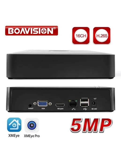 Нет бренда 16-канальный NVR BOAVISION N1016H, без HDD, 1T