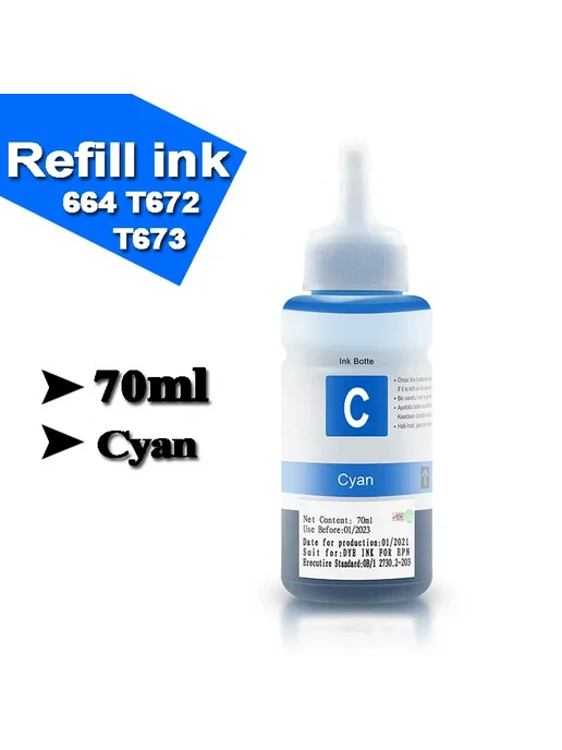 DSCINKS Набор чернил MEGAINKS для Epson BK C M Y, черный, фото 2