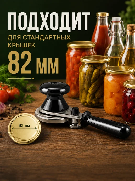 Pavlov Home Полуавтоматическая закаточная машинка для банок 82 мм, черный, фото 6