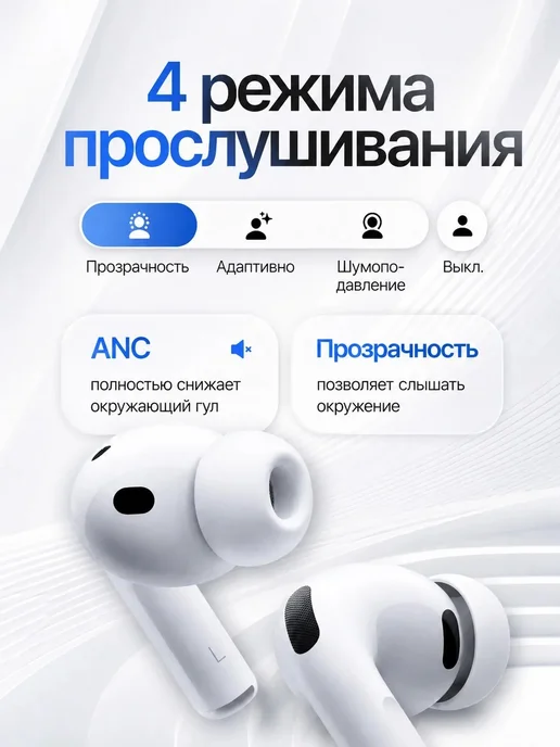 Беспроводные наушники Pro 2 для iPhone и Android, белый, фото 2