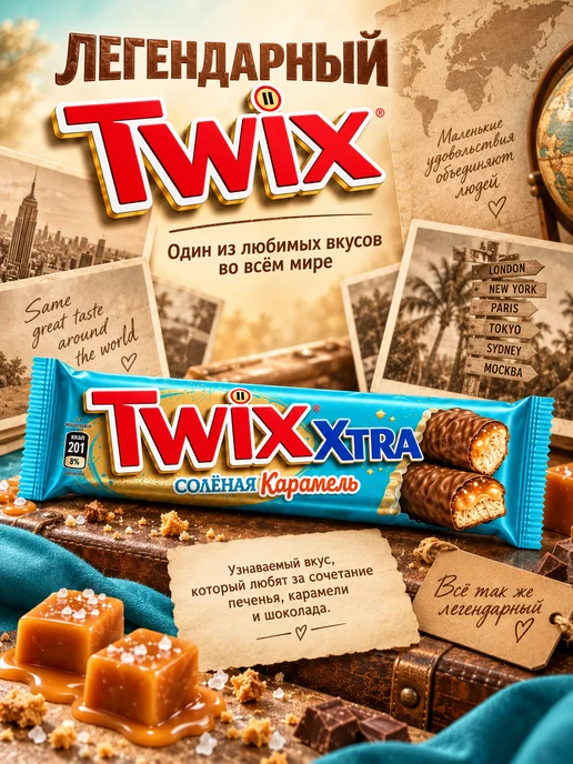 Twix Батончик шоколадный Твикс Соленая Карамель 82гр, 6шт уп, 82 г, 6 шт, фото 5