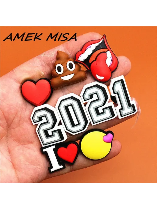 AMEK MISA Украшение для обуви "I ❤️" U157-12, красный, фото 2