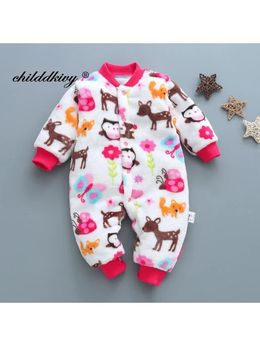 childdkivy Детский фланелевый комбинезон 0-9 месяцев, вариант