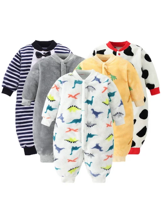 childdkivy Детский фланелевый комбинезон 0-9 месяцев, вариант, фото 2