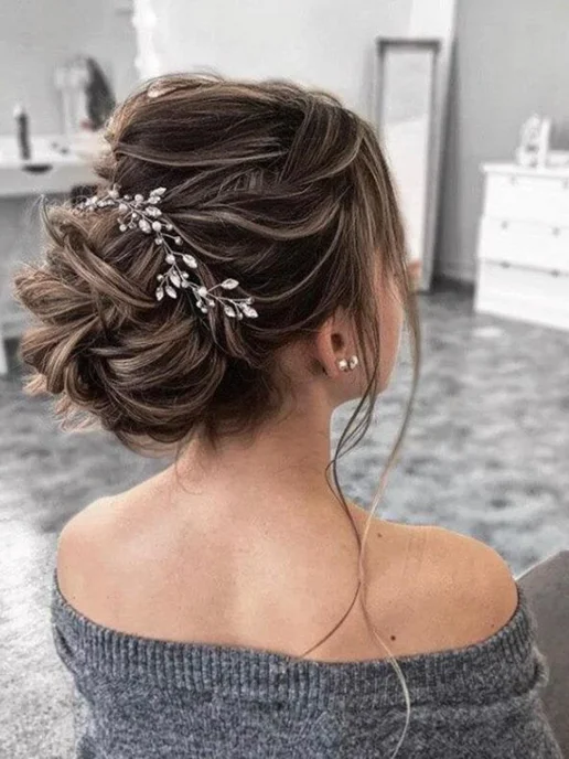 Brihasory Свадебный гребень Rose gold со стразами 22см, золотой, фото 3