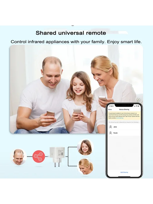 CBE Умная WiFi розетка EU 16А Tuya WF uk 1PC, вариант, фото 7