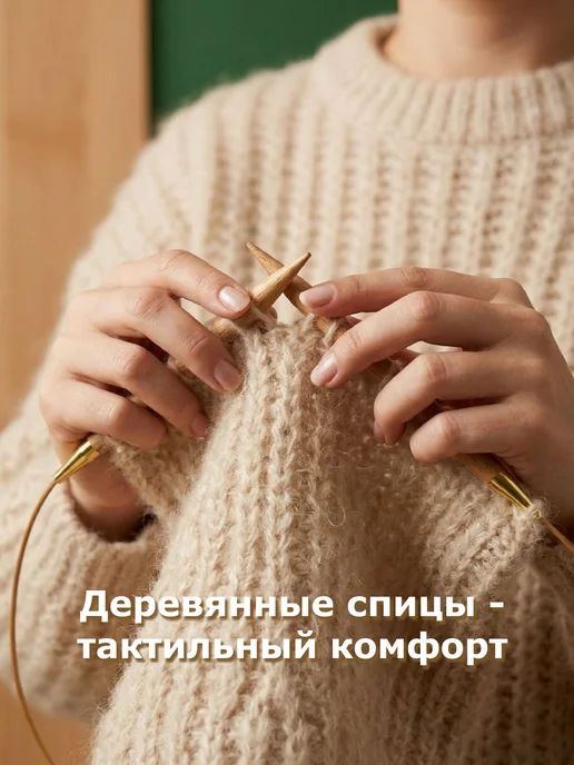 Деревянные съемные спицы Basix 8 мм для вязания из бука, вариант, фото 4