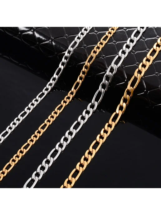 PAYOT LANEY Цепочка Фигаро из нержавеющей стали Черный, 9.5, черный, фото 6