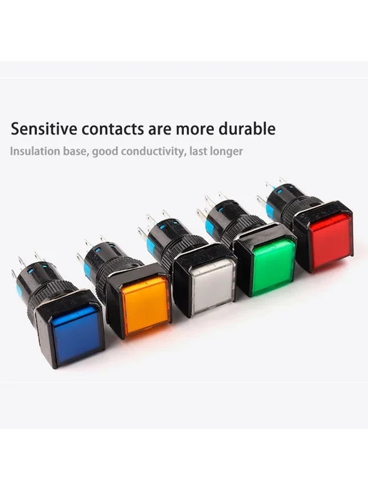 Нет бренда Переключатель Rectangle Red 12V With Light Self-Locking, желтый, фото 4