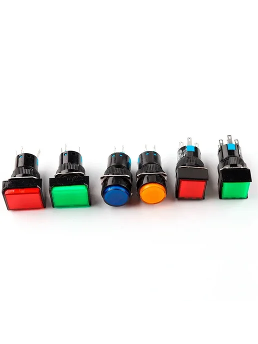 Нет бренда Переключатель Rectangle Yellow Self-Locking 220V With Light, желтый, фото 3