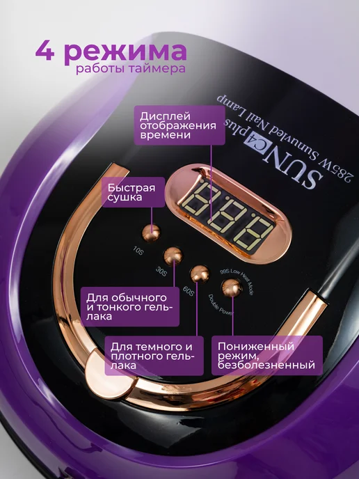 NaleLab Ультрафиолетовая лампа для маникюра ногтей 285 Вт, 285 Вт, фото 3