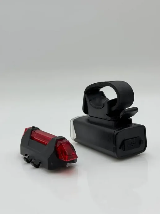 Элька09шоп Велосипедный фонарь USB аккумуляторный на руль велосипеда, черный, фото 4