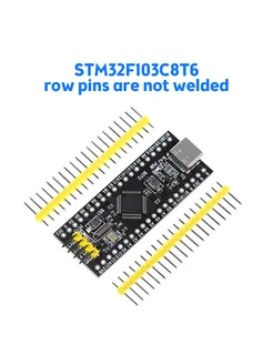 Diymore STM32F103C8T6 dev board, row pins not welded, Brown