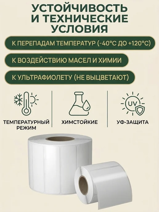 ТОПэтикетка.РФ Полипропиленовые этикетки 58х30 1 рул 500 эт, 58x30, фото 3