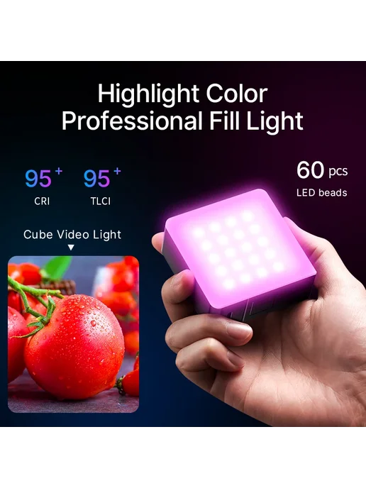 Ulanzi VL49 RGB LED светильник, черный, Pro RGB-лампа для видео, фото 5