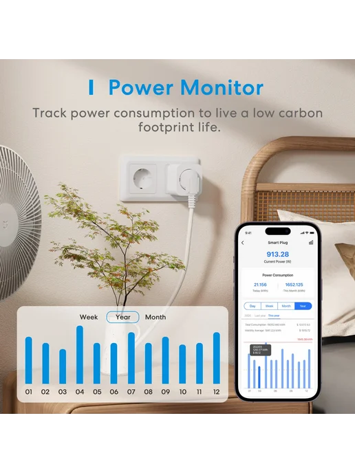 Meross умная розетка с датчиком энергии, 16A, Homekit Plug, вариант, фото 4