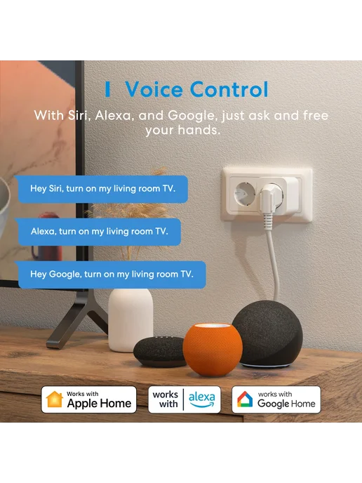 Meross умная розетка с датчиком энергии, 16A, Homekit Plug, вариант, фото 6