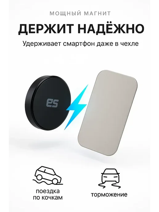 ЛИЛОК Магнитный держатель для телефона в машину, вариант, фото 2