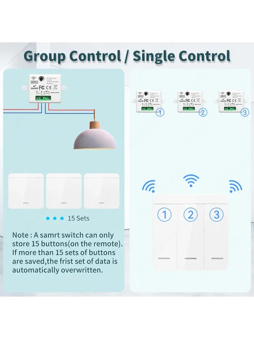 SZKOSTON Умный выключатель 2 Receiver 1 Switch, Set C, вариант, фото 5