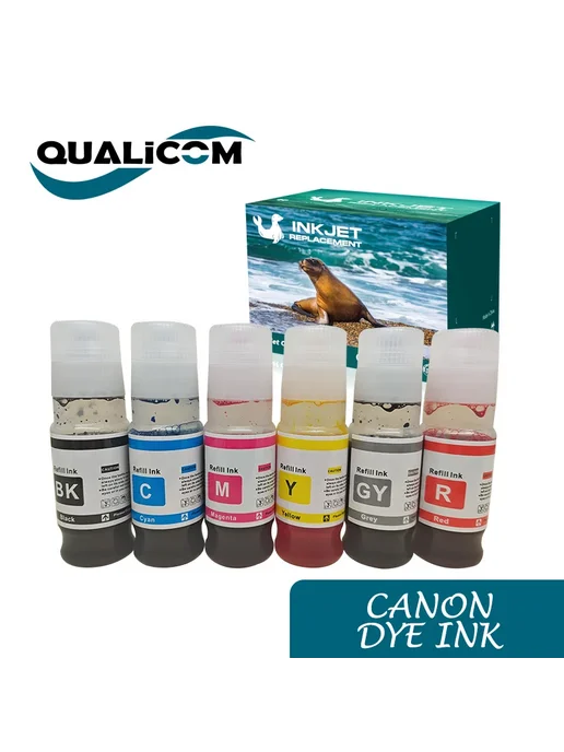 Qualicom Набор чернил для Canon PIXMA 4 Black, черный, фото 2