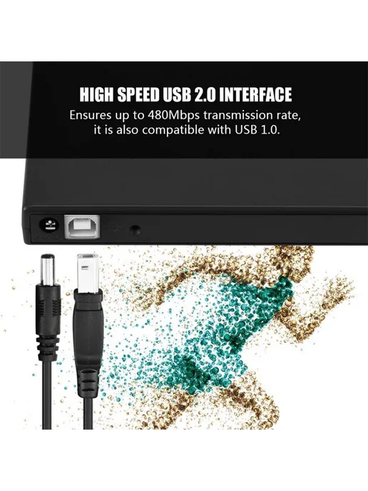 Нет бренда 12,7 мм внешний корпус для DVD USB 2,0 Внешний DVD CD-ROM че, вариант, фото 6
