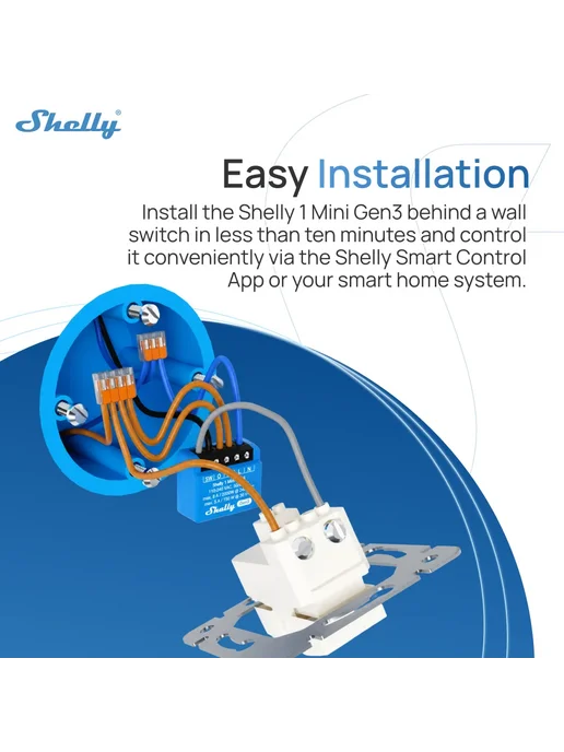 Shelly 1 Mini Gen3 Wi-Fi переключатель 1 Pcs, 1 шт, фото 4