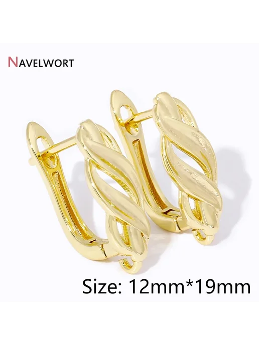 NAVELWORT Застежки для сережек золотистого цвета 18K, 2 пары, 12mm*19m, золотой
