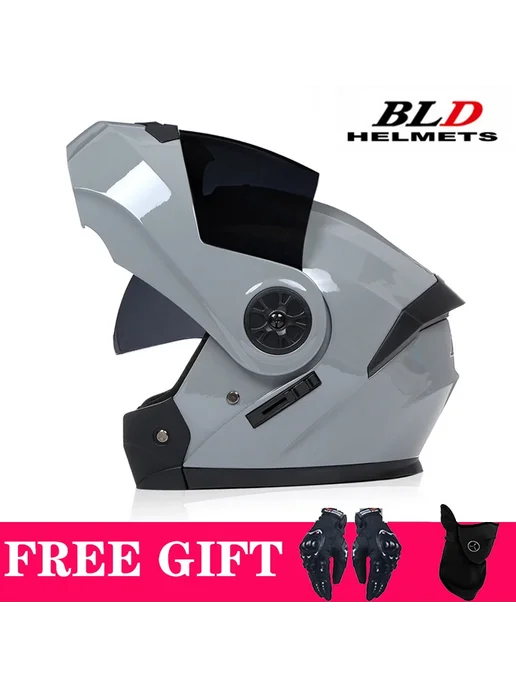 BLD Мотоциклетный шлем с двумя линзами, внутренний козырек, безо, вариант