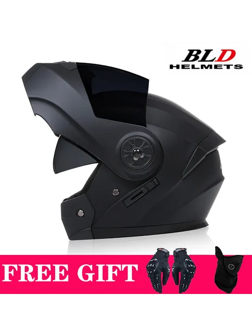 BLD Мотоциклетный шлем с двумя линзами, внутренний козырек, безо, вариант, фото 2