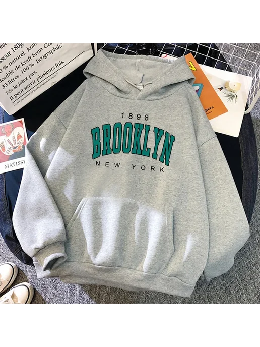 Худи 1898 Brooklyn New York, синий, фото 2