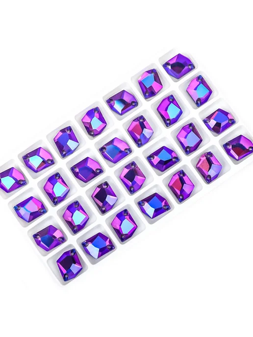 Нет бренда Стеклянные кристаллы 10x14mm, mix color, 28шт, 28 шт, фото 7