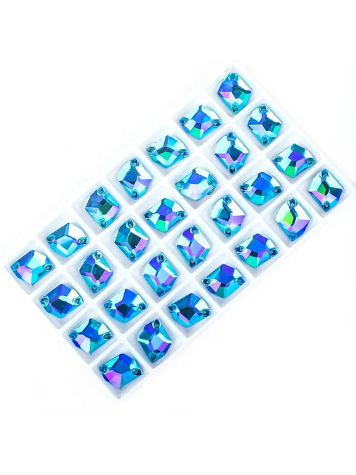 Нет бренда Стеклянные кристаллы 10x14mm, mix color, 28шт, 20 шт