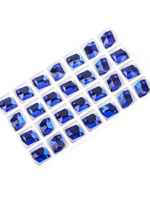 Нет бренда Кристаллы синие 10x14 мм, 28шт, sapphire blue ab, 25 шт