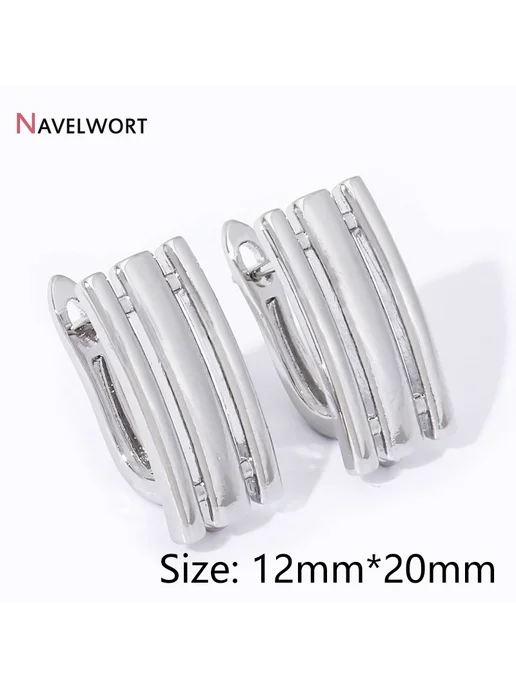 NAVELWORT Застежки для сережек Rhodium plated 12mm*20mm, серый