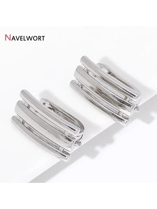 NAVELWORT Застежки для сережек Rhodium plated 12mm*20mm, серый, фото 4