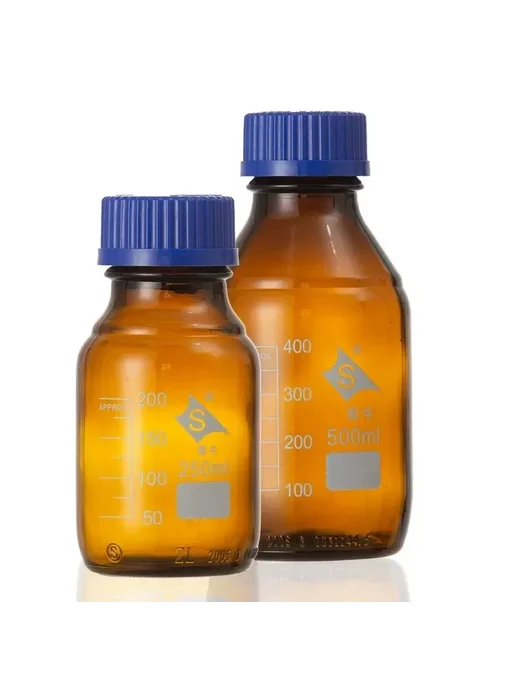 Нет бренда Прозрачная стеклянная бутылка для реагентов Clear 100ml, 100 мл, фото 3