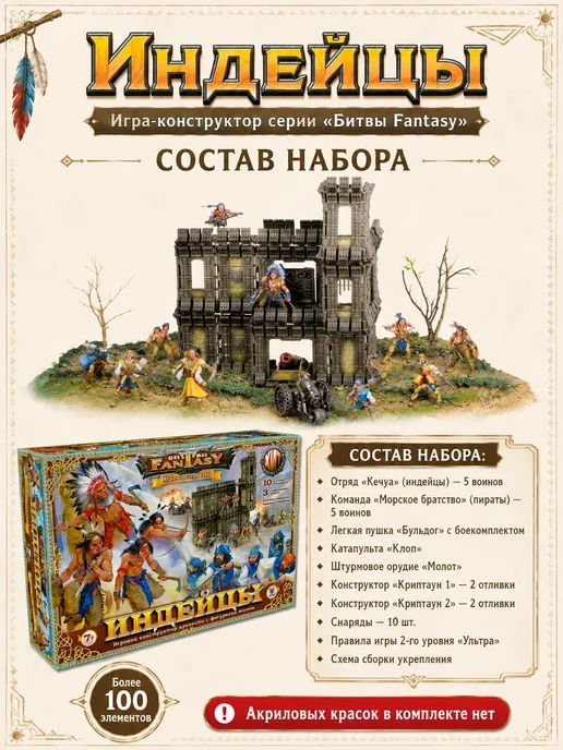 Технолог Битвы Fantasy игра-конструктор Индейцы, синий, фото 2