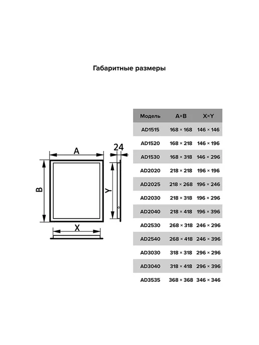 AURAMAX Люк-дверца ревизионная, нажимная, 368х368 мм, 318x318 мм, фото 5
