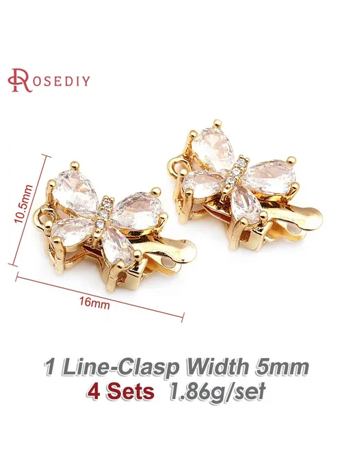Rosediy Застежки-бабочки из латуни White, белый