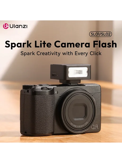 Ulanzi SL01 мини-вспышка SpeedLite, черный, в упаковке 50 г, SL01, фото 2