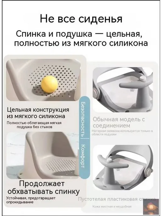 Сиденье для ванной для купания малыша, серый, фото 2